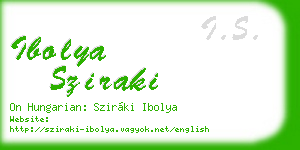 ibolya sziraki business card